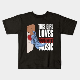 This Girl Loves Country Music! Kids T-Shirt